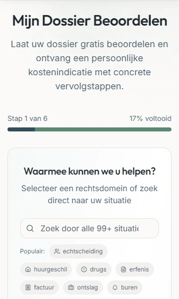 Mijn Dossier Beoordelen tool flow - stap 1