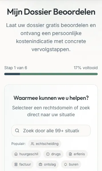 Mijn Dossier Beoordelen tool flow - stap 1